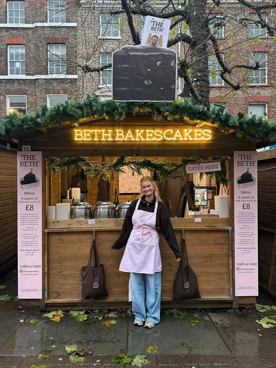 Beth at her York Christmas Market stall